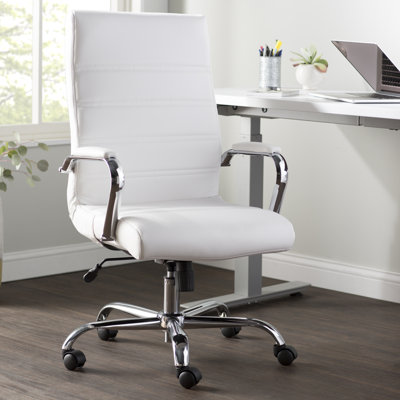  Ergonomic Upholstered High-Back Swivel Office Chair