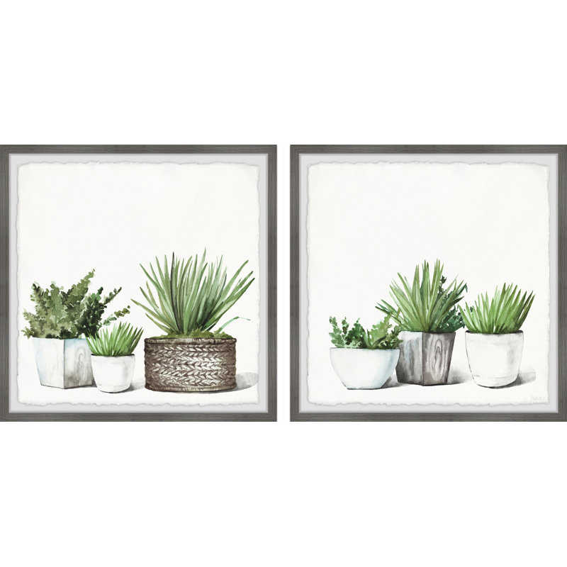 Gorgeous Greens by Parvez Taj - 2 Piece Single Picture Frame Painting Set, 30" H x 30" W x 3.81" D