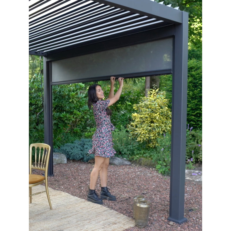 Basmah Privacy Screen, Black, 236.5 x 279.1cm