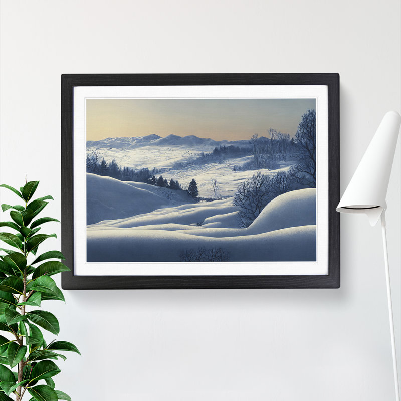 Winter Mountain Sunrise Vol.3 - Framed Print, 25cm H x 34cm W x 2cm D, Black