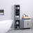 Bathroom Storage Cabinet, Free Standing Bathroom Storage Unit, Tall Linen Tower With 3-Tier Shelves And Drawer, Grey-1976708318
