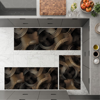 Swirl Pattern Non-Slip Washable Kitchen Mats