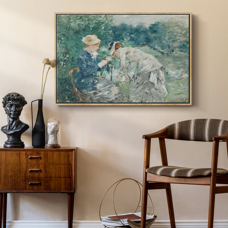 Botanique rétro - LV, H 25 po x l 37 po x P 2 po, Toile avec cadre flottant or