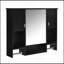 Armoire de rangement murale sophistiquée de 35 po x 28 po, armoire de salle de bain avec miroir, armoire à pharmacie avec porte-serviettes