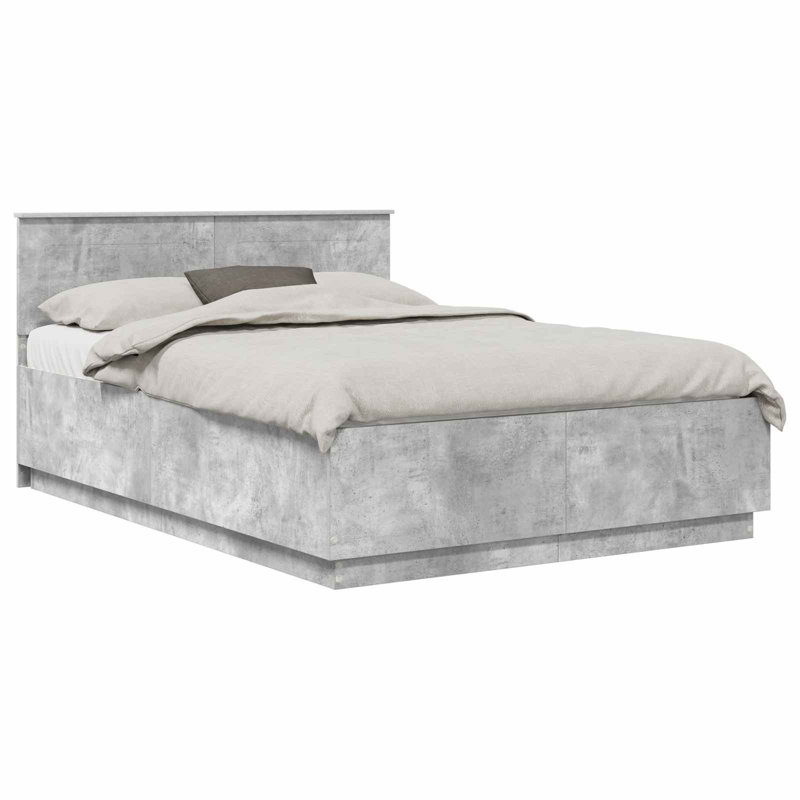 Bed, Concrete Grey, European Kingsize (160 x 200 cm)
