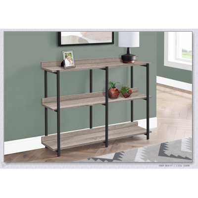 Console étroite moderne avec base en métal durable et plateau en stratifié naturel pour le vestibule ou le canapé