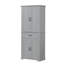 Grey Bathroom Storage Cabinet with Doors and Drawer, Adjustable Shelf, Multiple Storage Space for Bathroom Organization