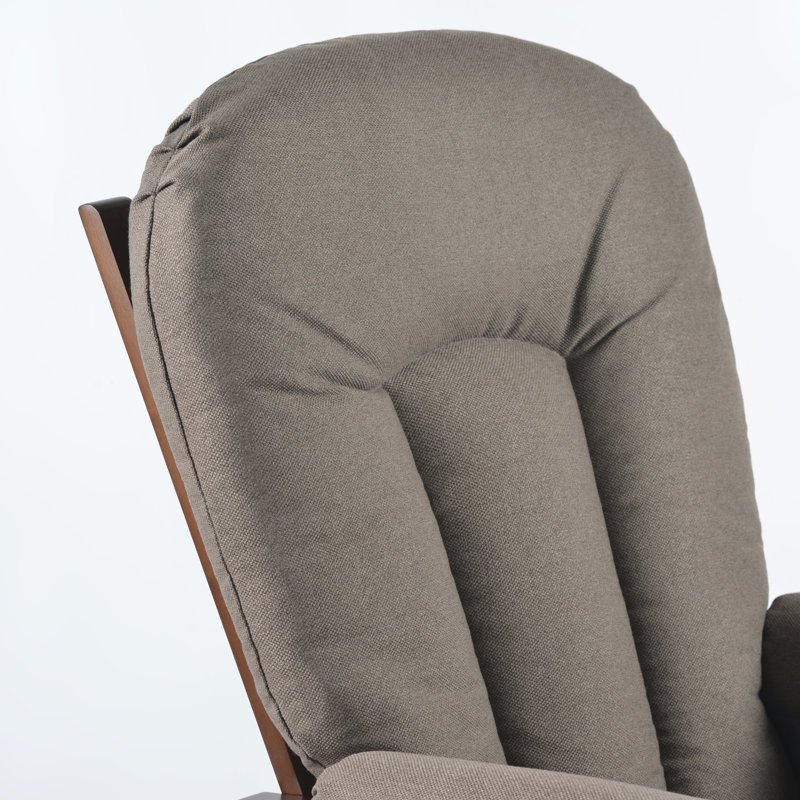 Fauteuil oscillant et repose-pieds Joy, Anthracite, Bois espresso