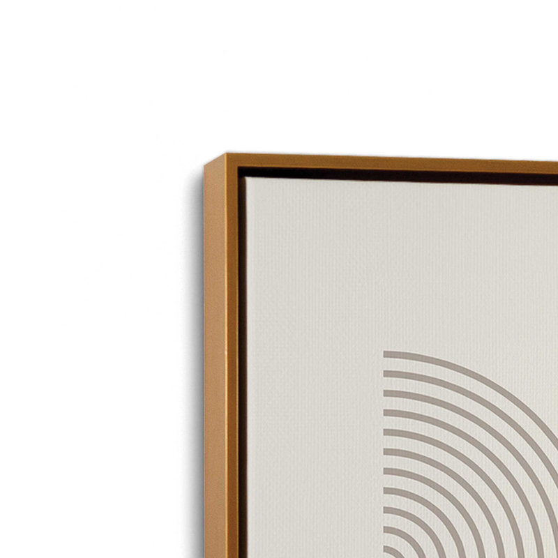 Bauhaus Flow and Composition en brun I, ensemble de 2, Cadre flottant or poli, H 31 po x l 42 po