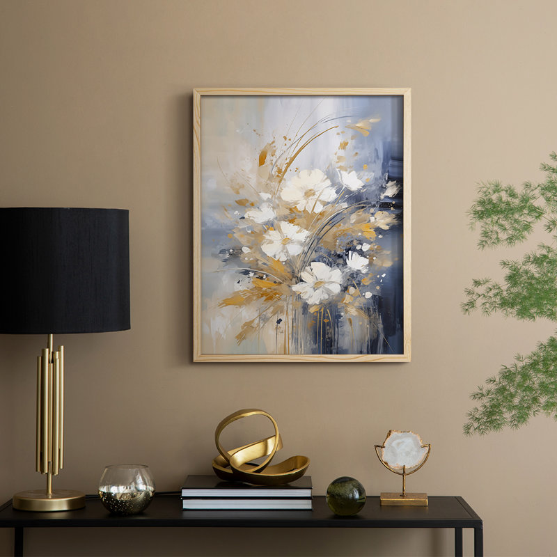 Reproduction encadrée FLORAL Series CECXVI - bois massif, H 15 po x l 12 po