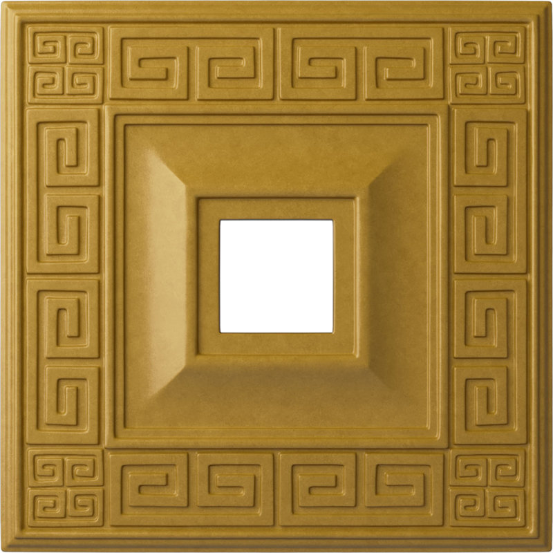 Médaillon de plafond de la station de train Endurathane Kendall, DO 18 1/2 po x P 3 7/8 po x P 1 po (convient aux auvents jusqu'à 3 7/8 po), pot peint à la main de finition crème