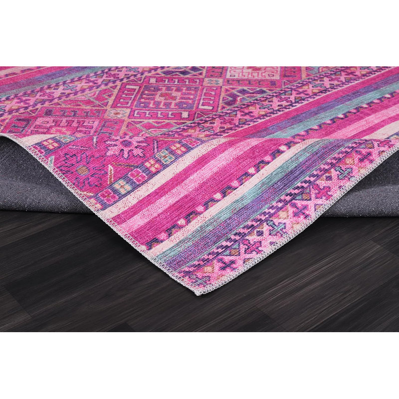 Washable Carpet Pad Throw Rug for Living Room Non Slip Area Rugs Soft Indoor Mat Entryway Rug-1322P, Rectangle 60 x 90 cm