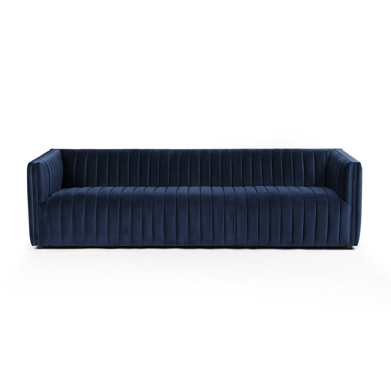 Canapé Brandt, Bleu marine saphir, 26.5" H x 88" W x 35" D