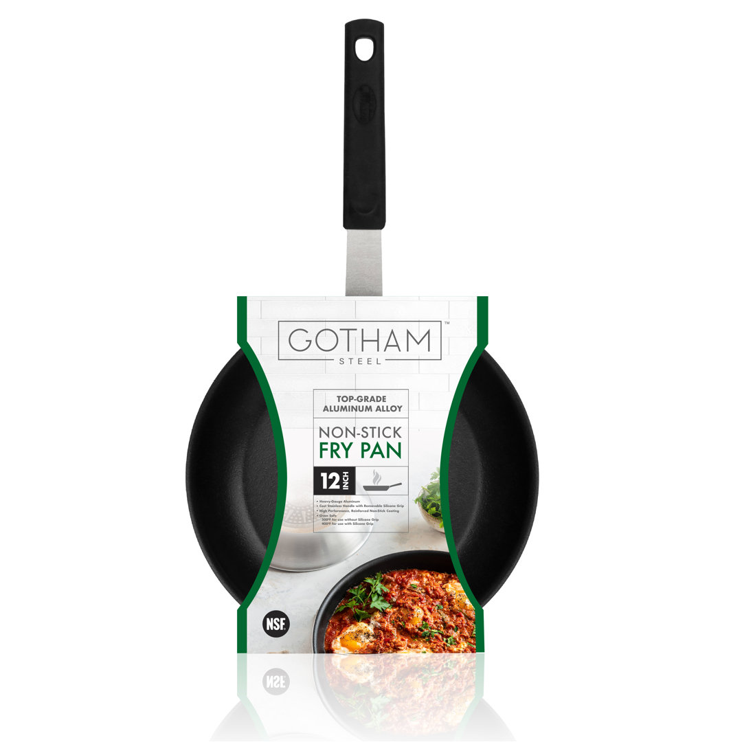 Gotham Steel Professional Series NSF 12'' Fry Pan with Removeable Rubber Handle Gotham Steel
