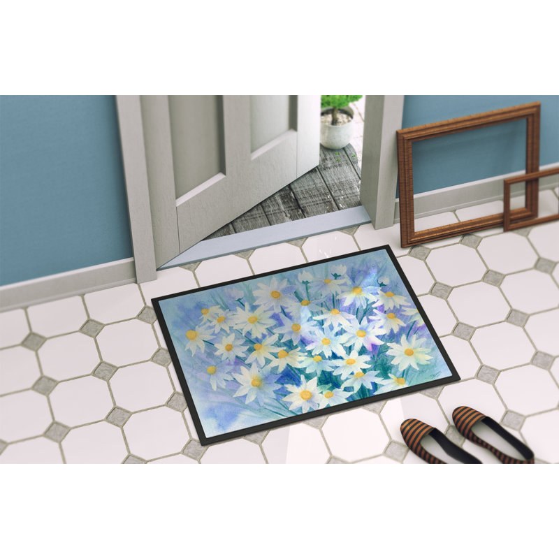 Wardville Non-Slip Floral Doormat, Rectangle 2' x 3'