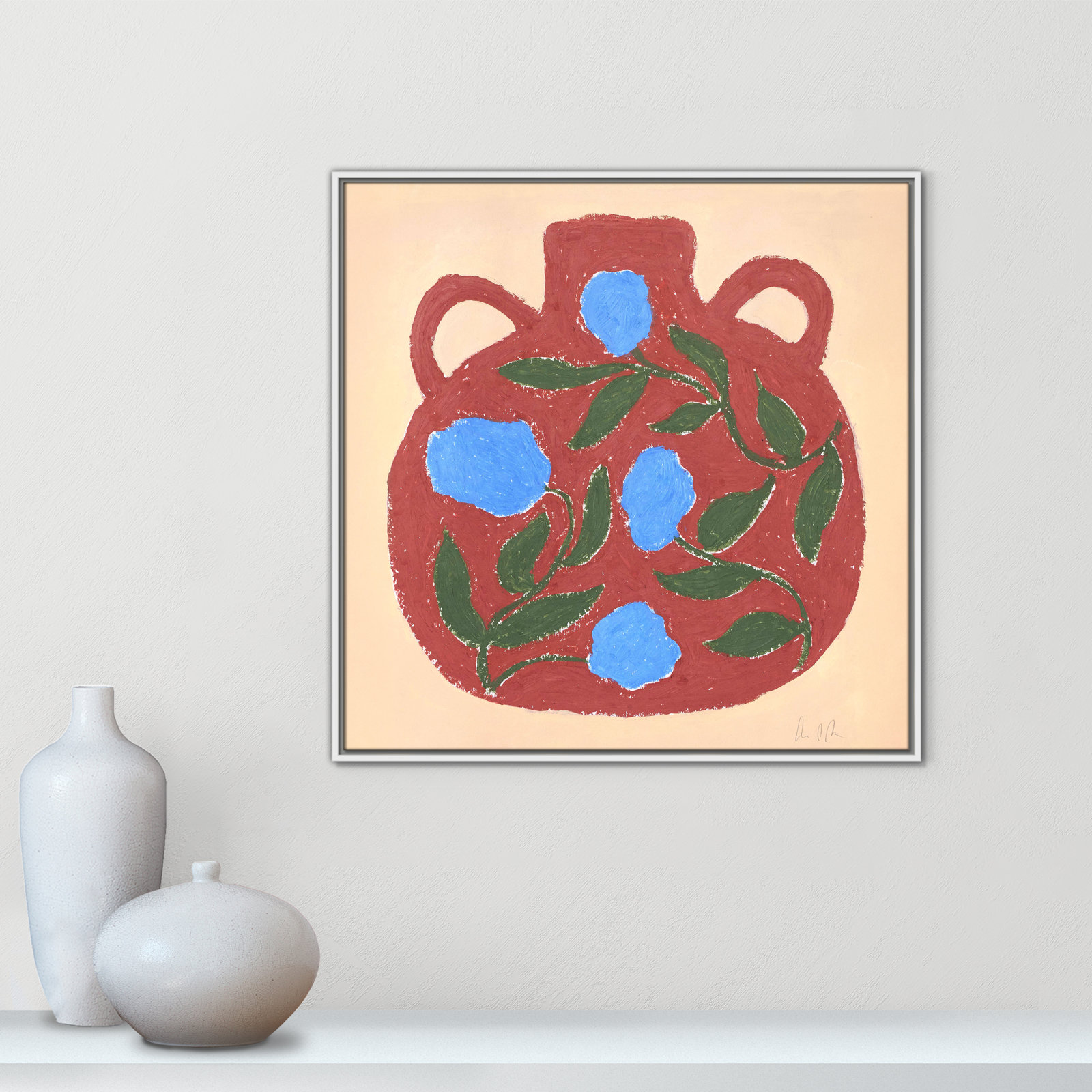 Vase No. 04 Print by Camilla Bergqvist, 31.5" H x 31.5" W, White