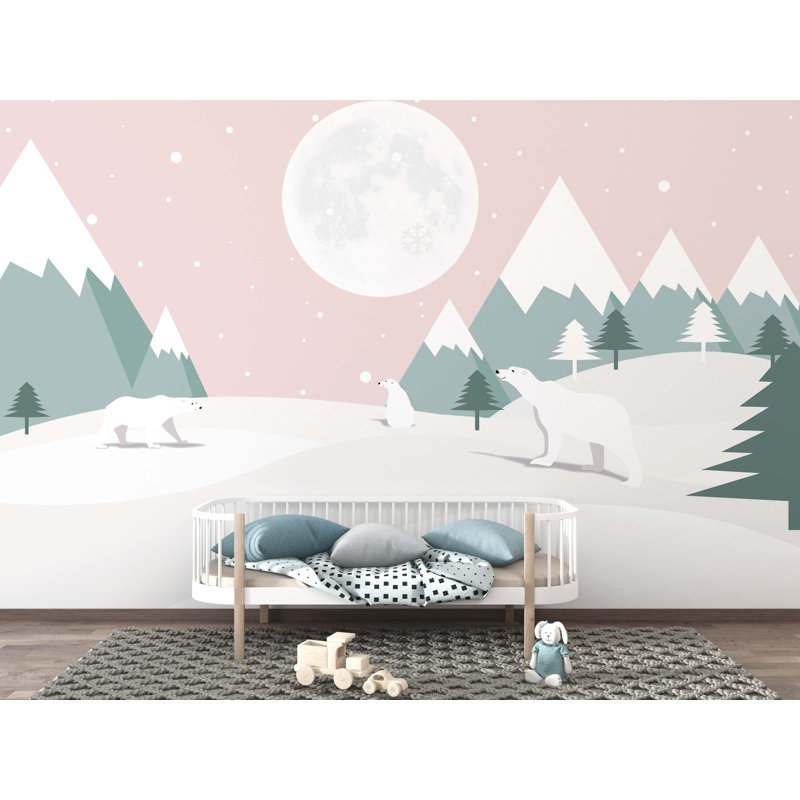 Papier peint mural ours polaire, ours de montagne, L 57 po x l 86 po