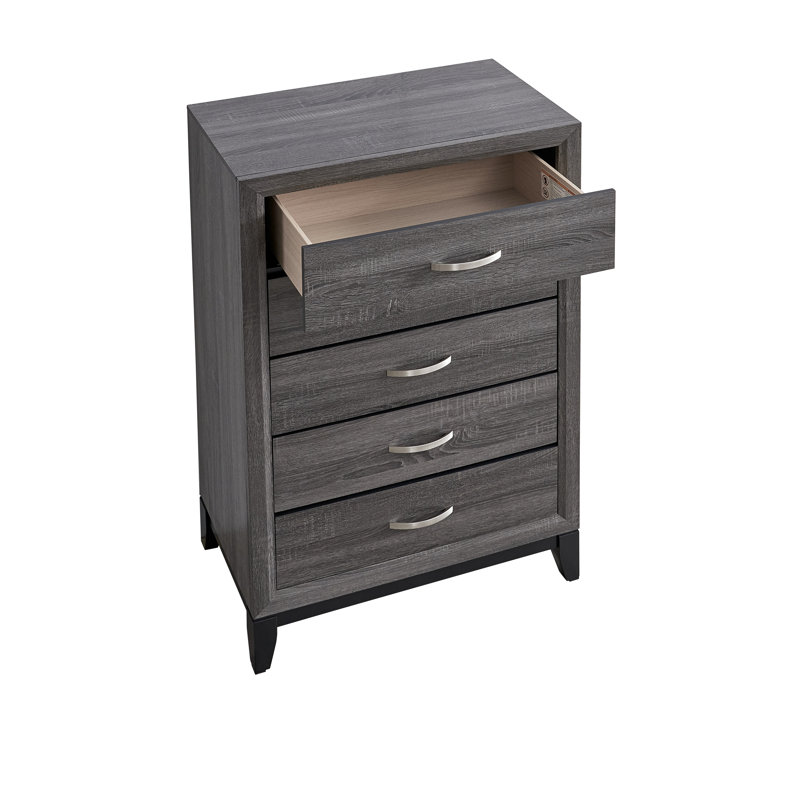 Vanves  5 Drawer Chest, Gray
