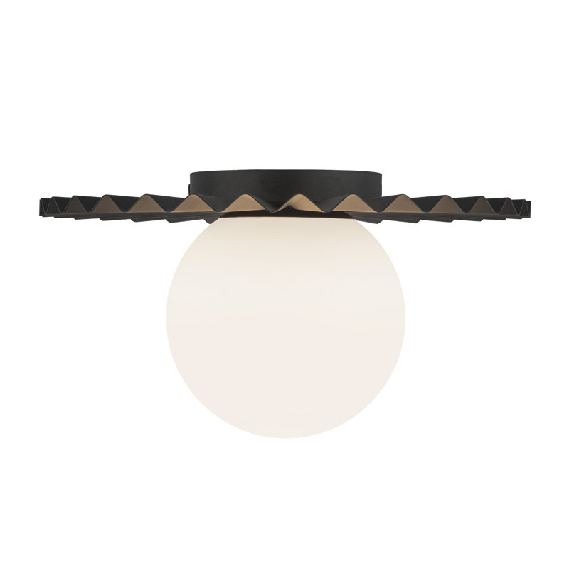 Plafonnier encastré 1 lumière Laki, Noir mat, H 6,63 po x l 11,88 po x P 11,88 po