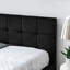 Structure de lit double capitonné capitonné, structure de canapé-lit avec dossier et accoudoirs confortables, lit double pour chambre à coucher, salon, velours, noir (80,5 po x 59 po x 30,5 po)