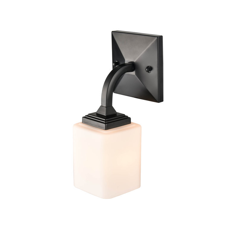 Steel Armed Sconce, Matte Black