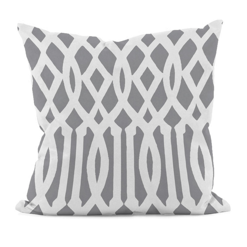 Housse et insert de coussin géométrique carré, H 16 po x l 16 po, Gris