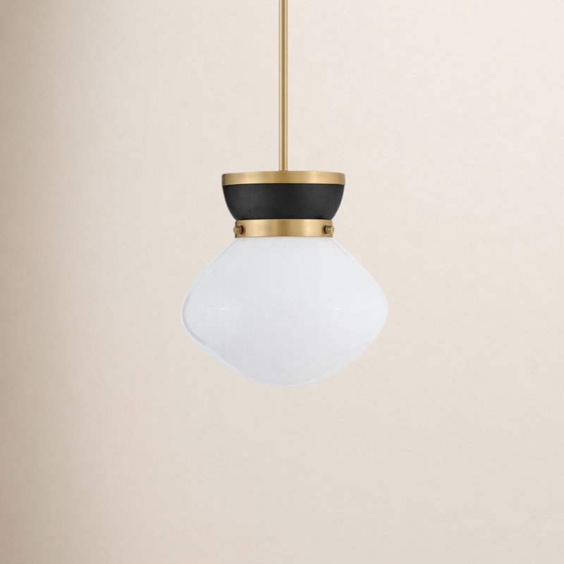 Luminaire suspendu 1 lumière Vanessa, Or/noir