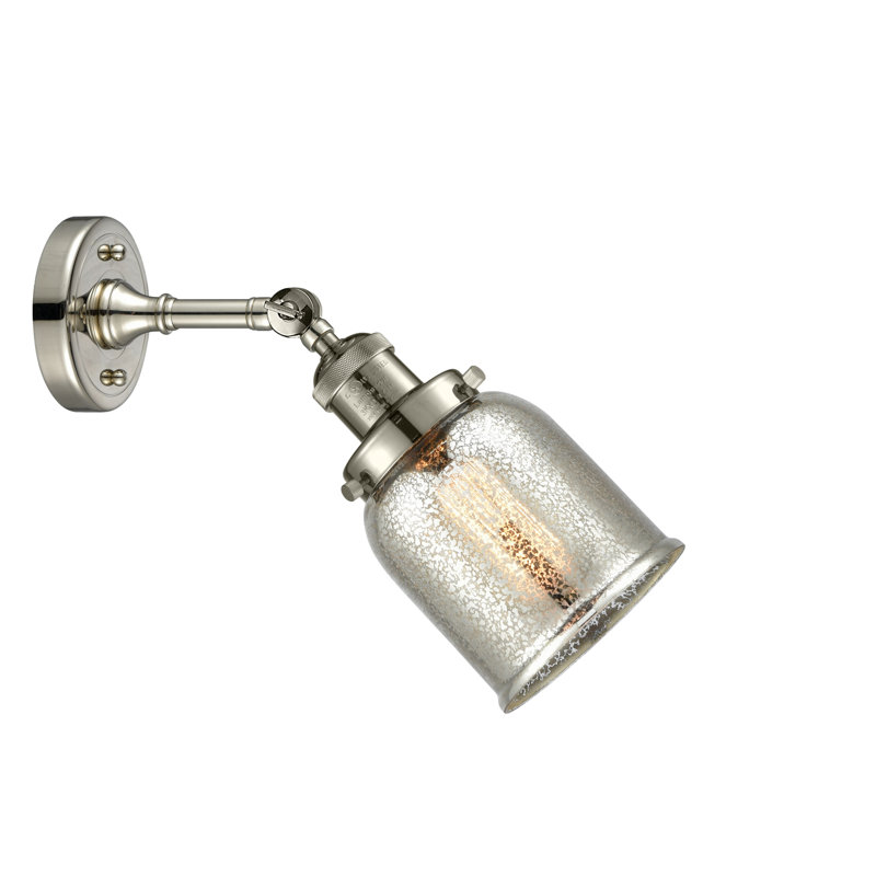 Applique murale 1 lumière 8 po Bell, Argent mercuré, Nickel poli, Ampoule non incluse