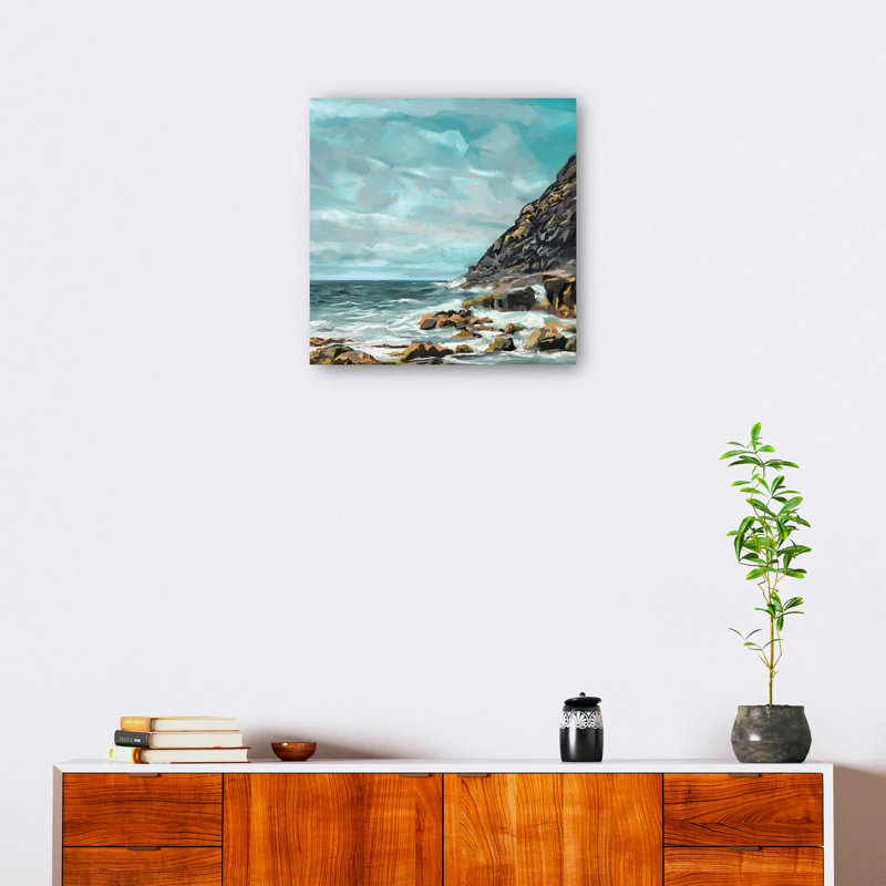 Reproduction d'art sur toile Shore Cliff par Studio Arts, H 35 po x l 35 po x P 1,5 po, Toile tendue