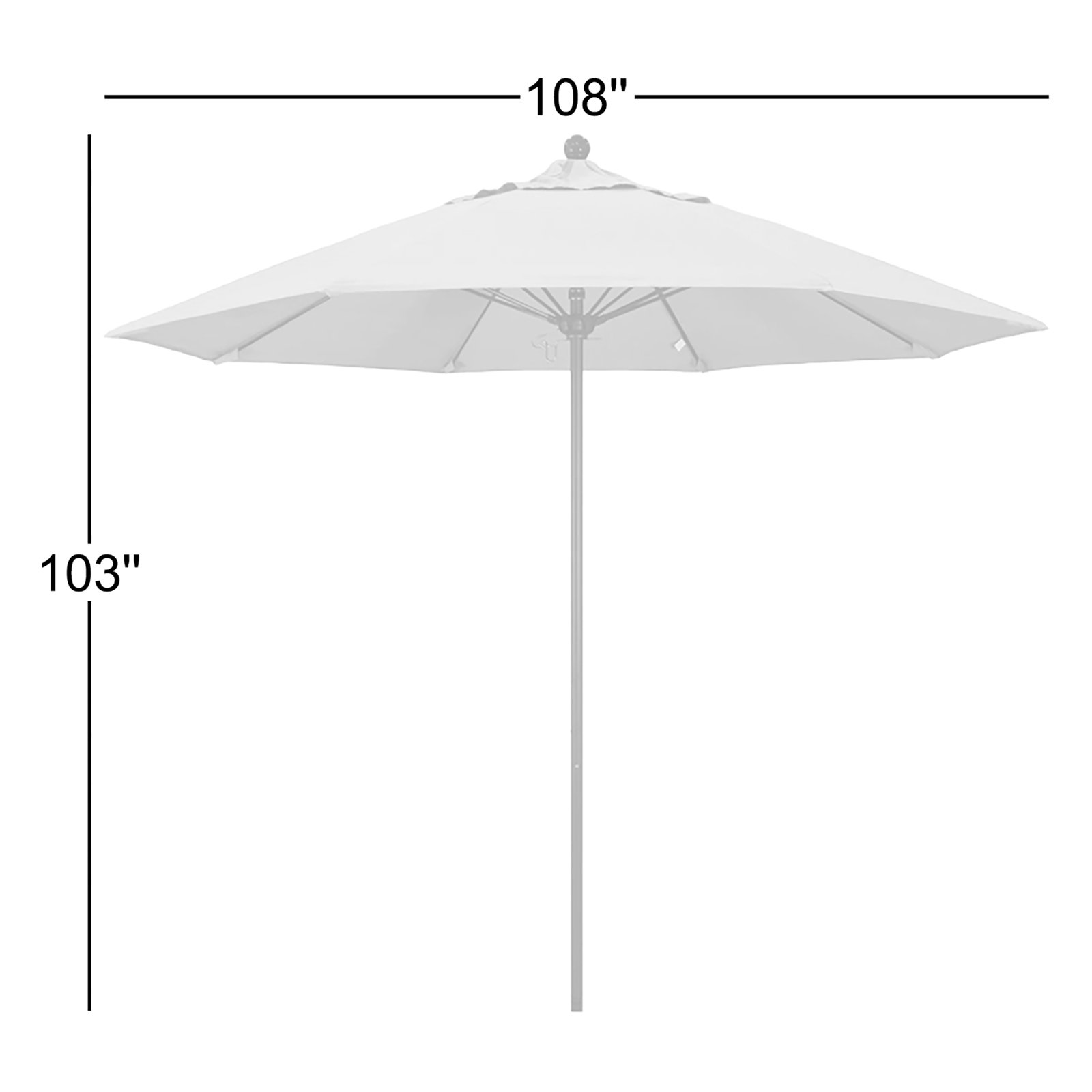 Maria 9' Sunbrella® Umbrella, Canvas Aruba Sunbrella® Canvas