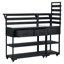 Îlot de cuisine 62,3 po - Chariot en bois massif avec plateau en acier inoxydable, tablette surélevée et tiroirs, table de préparation pour barbecue et fête (noir)-130030758