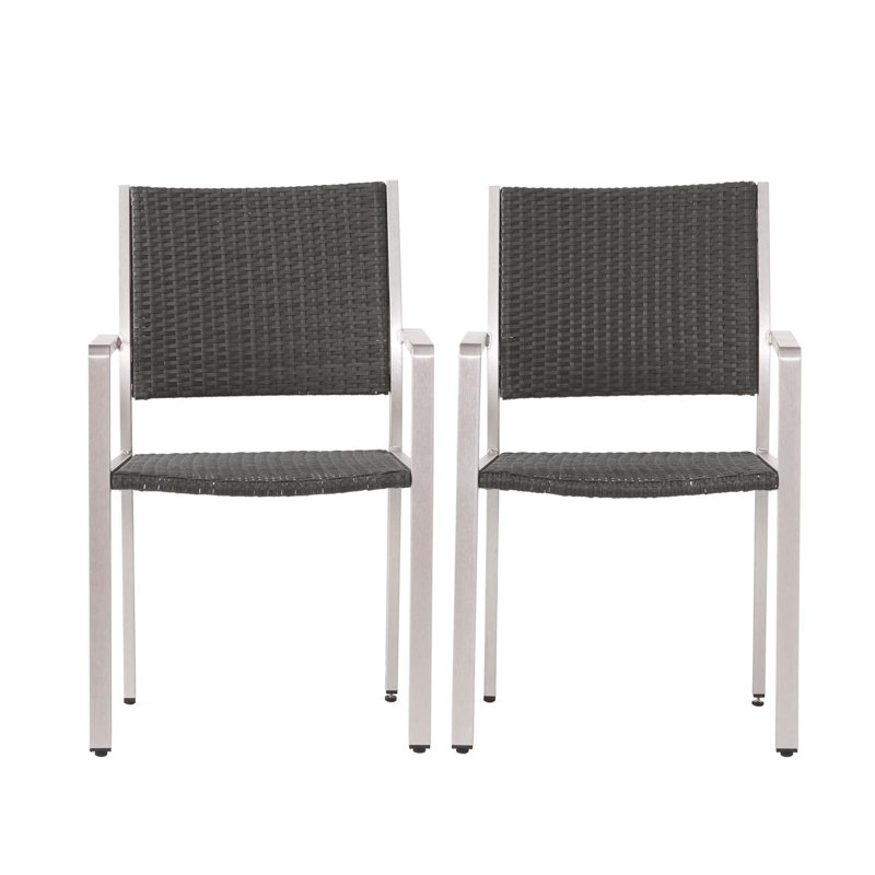 Ensemble de 2 chaises d'extérieur en osier avec cadres en aluminium Cape Coral