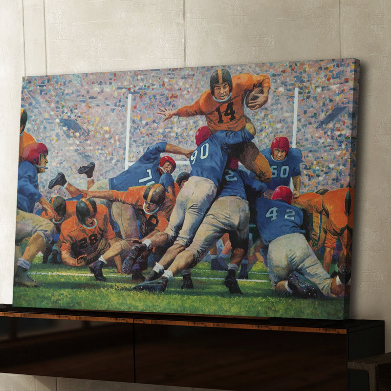« playoff game » par robert moore, reproduction d’art sur toile tendue, H 16 po x l 24 po x P 1,5 po