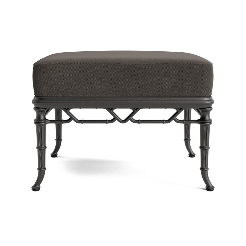 Calcutta Outdoor Ottoman, Fushion Charcoal, Textured Pewter