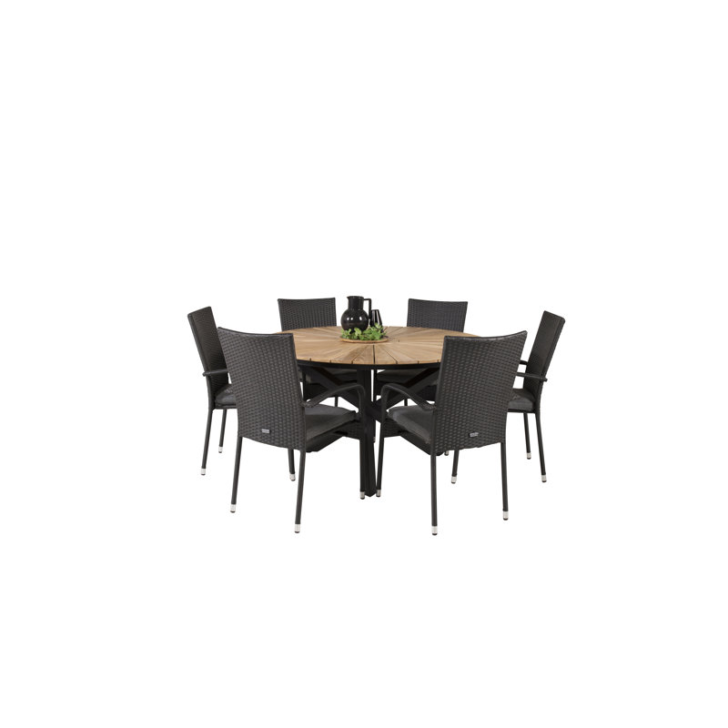 Anoki 6 - Person Patio Dining Set with Round Table , Cushions Included
