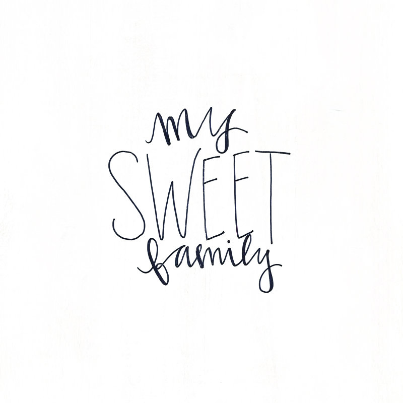 Sweet Family Handwriting - Wrapped Canvas Print, 30cm H x 30cm W x 3.8cm D
