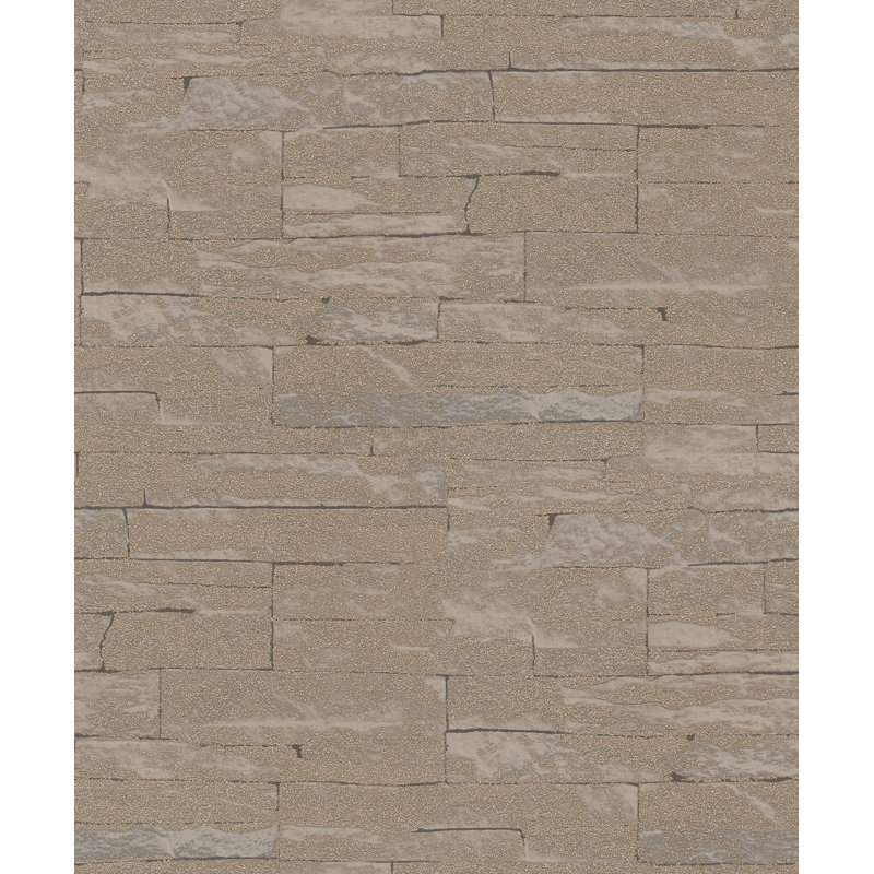 Rouleau de papier peint L 33 pi x l 20,5 po Moyer Stone, Brun