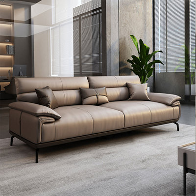 Khaki Genuine Leather Standard Sofa cushion Loveseat