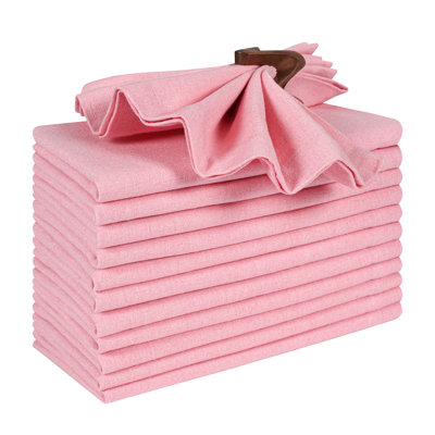 Premium Pink Cotton Dinner Napkins -18x18 Inch