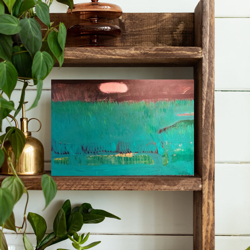 «Green Atmosphere», art mural contemporain abstrait, H 18 po x l 12 po