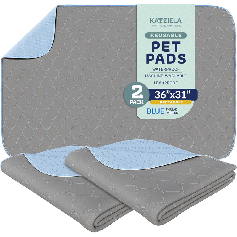 Patins Katziela lavables avec coutures bleues, L 36 po x P 31 po