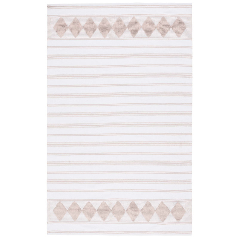 Breckenridge Flat Weave Cotton Geometric Rug, Round 6'