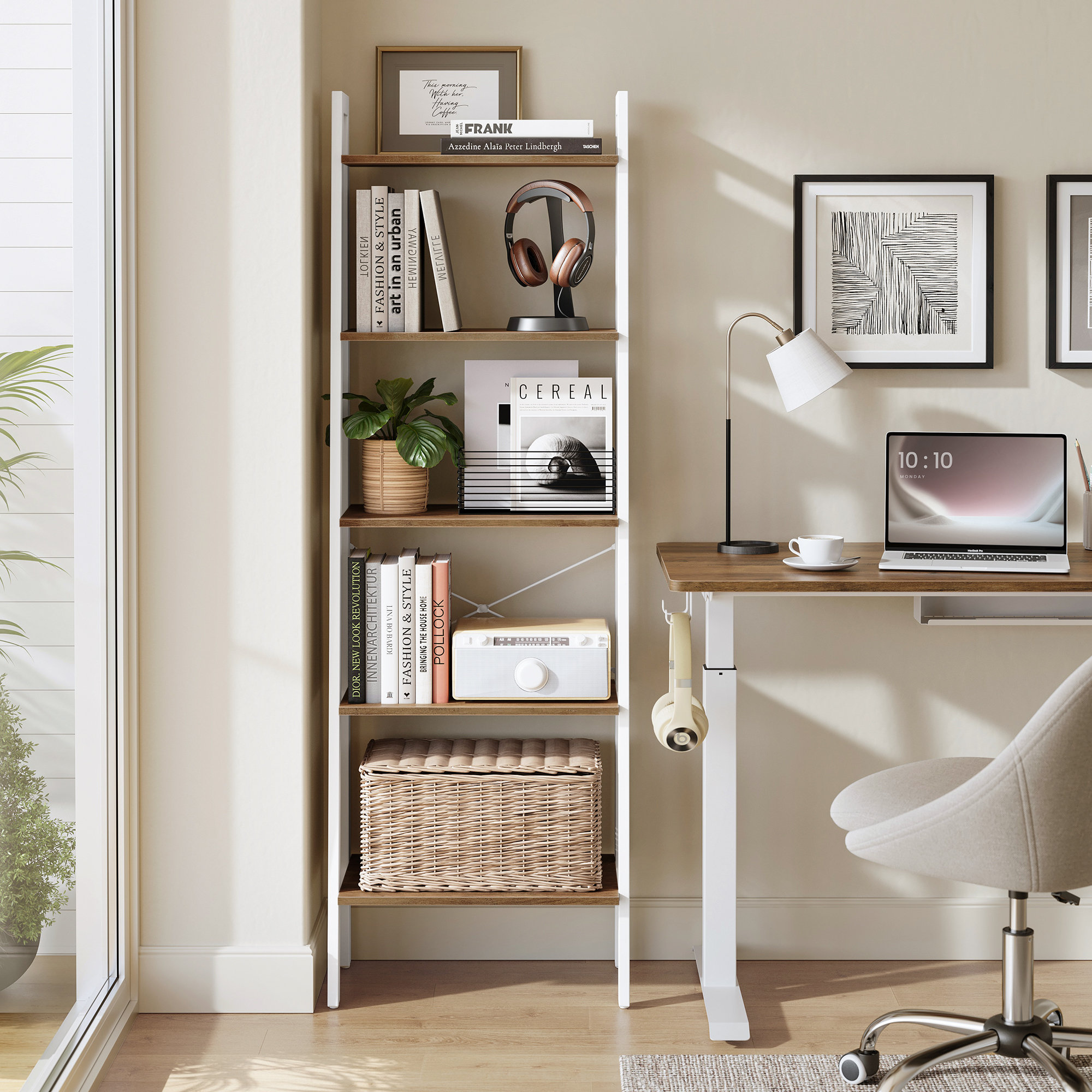 Williston Forge Jabari 67.9" H x 22" W Metal Ladder Bookcase & Reviews | Wayfair