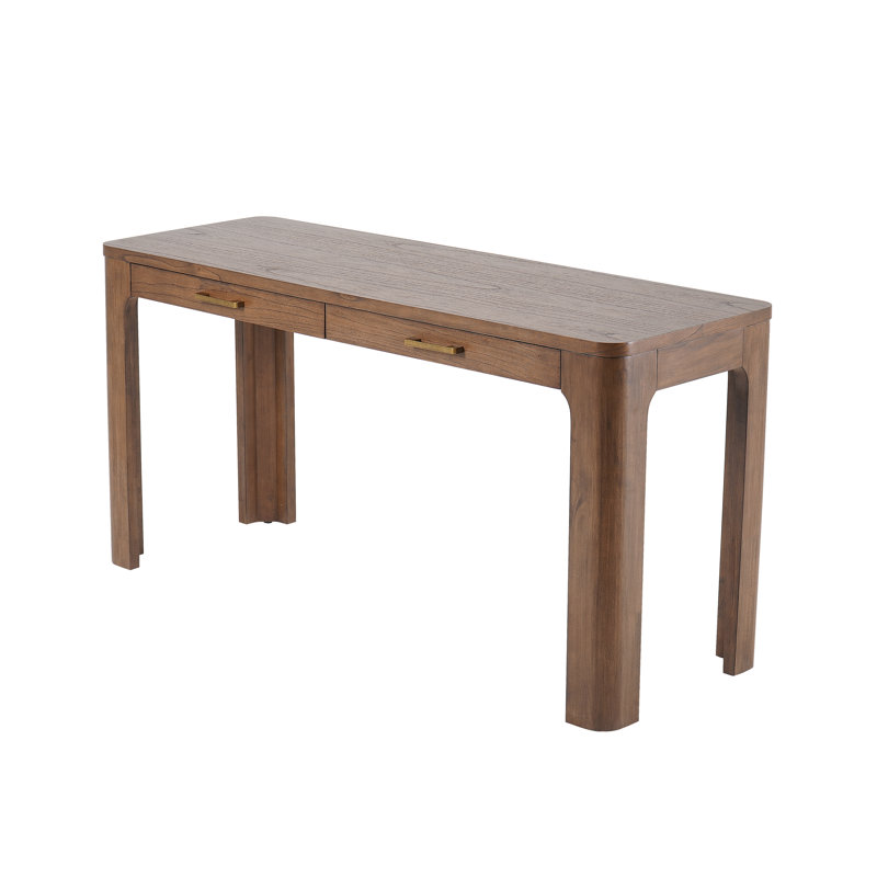 Trevin Wooden Writing Desk With Drawer, 30" H x 60" W x 21" D , Walnut