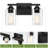 13.56 in. 2-Light Matte Black Dimmable Bathroom Vanity Light with Clear Glass Shades for Small Spaces-59132989-59132966