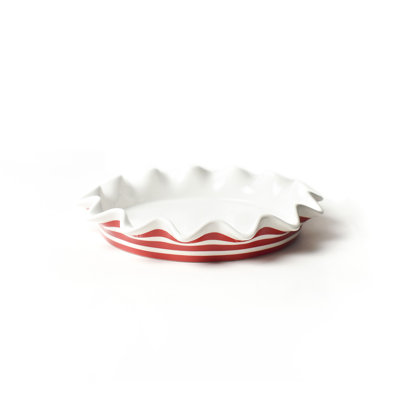 Stripe Ruffle 8 Pie Dish Red