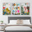 "Bureau de chambre à coucher à motif d'illustrations florales et animales colorées et modernes" - 3 pièces-100781369-100781366