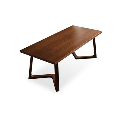 Bureau rectangulaire brun en bois massif