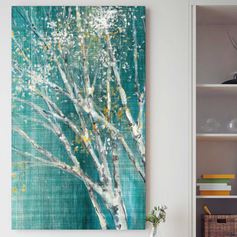 «Birch Horizontal III», reproduction de peinture acrylique, H 30 po x l 18 po x P 1 po, Toile tendue
