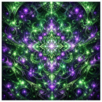 Intricate Purple Green Mandala Wall Tapestry - Mandala Wall Decor
